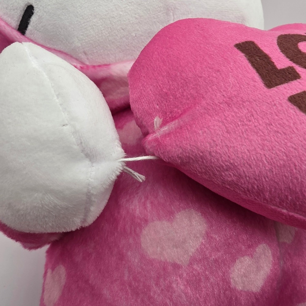 Hello Kitty Valentines Day Greeter Plush Pink Heart Pajama Toy Love You Pillow - Picture 7 of 13
